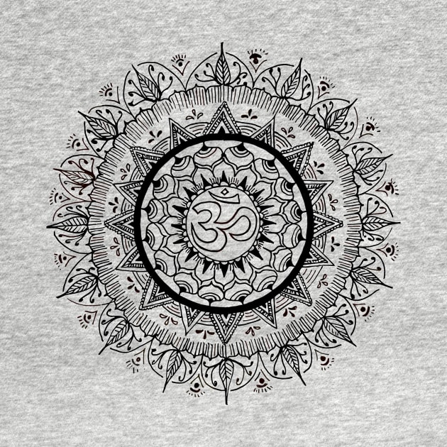 OM Mandala Drawing by EquilibriumArt